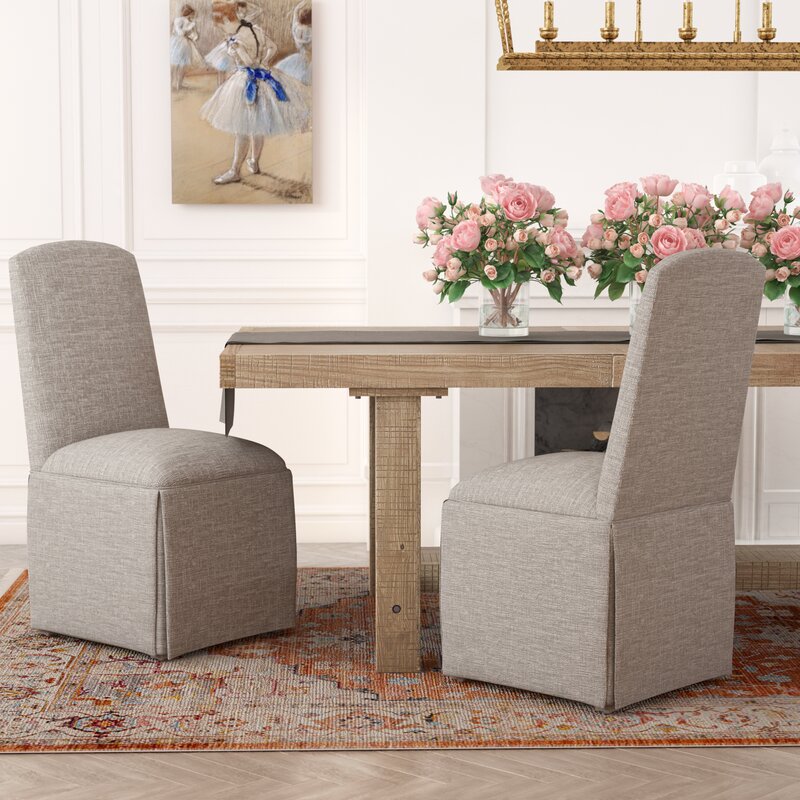 Darby Home Co Lamoille Traditional Skirted Upholstered Dining Chair